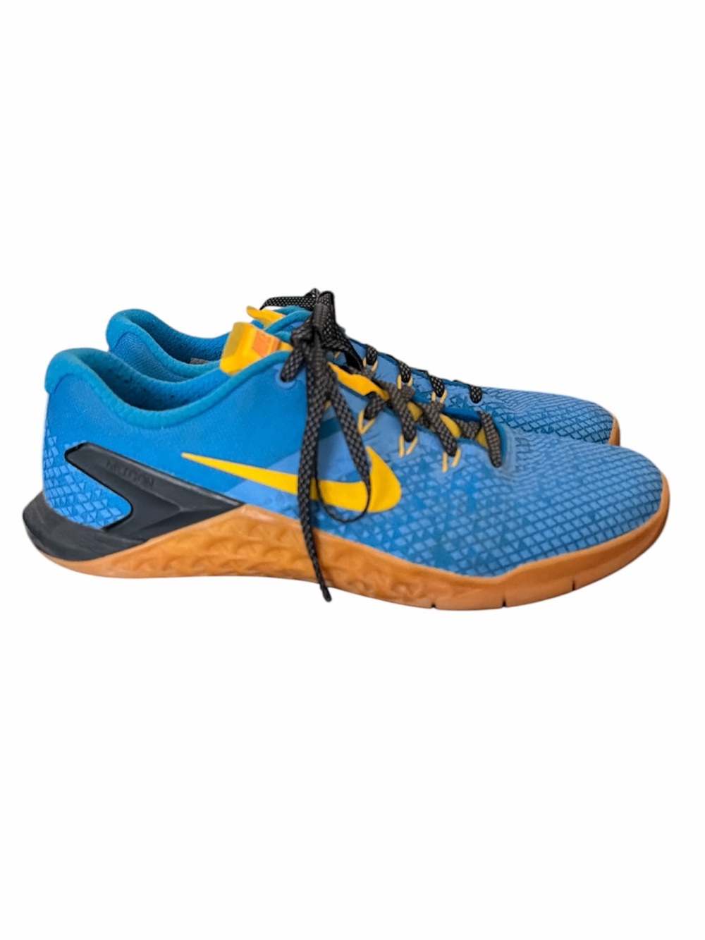 Nike Metcon 4 XD training sneakers sz 9.5 blue yellow shoes gym athletic active